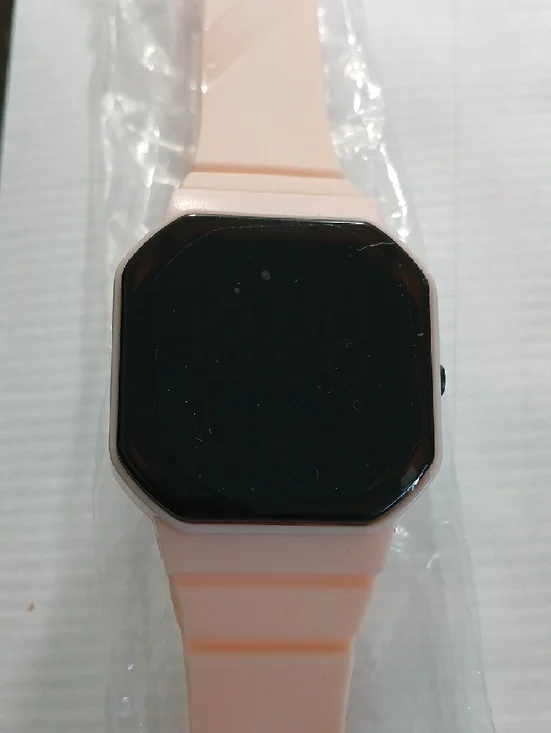 Blush Pink Silicone Smartwatch - Minimal Octagonal Face - Picture 2 of 5